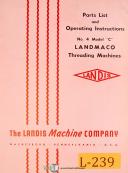 Landis Landmaco 4C & 5C, Threading Machines, 48pg. Operations and Parts Manual