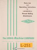 Landis Lanroll, Threading Rolling Attachments, Operations & Parts Manual