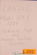Landis 824 & 1224, Surface Grinder, parts Manual