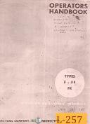 Landis F-FF-FR, Cylindrical Grinder, Operation Manual Year (1953)