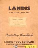Landis 4" x 18" Type H, Plain Grinder, Operations and Parts List Manual 1943