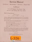LeBlond 12" to 18" Engine Gap & 19" x 38" Gap Lathe, Service Manual