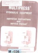 MultiPress WR Series, Hydraulic Equipment, Operations and Service Manual