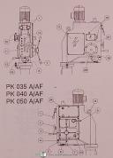 Metalik Pk035A/B/AF, PKO40 & PK050, Universal Drill, Operations Manual Year 1996