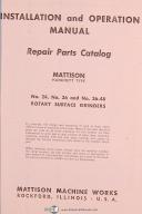 Mattison Koyo, No. 24 36 36-48, Grinders, Operations & Repair Parts Manual