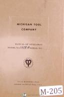 Michigan Tool 1458A, Hobber Machine, Instructions Manual