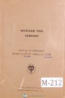 Michigan Tool, Gear Grinding, GG-19, Operations Manual Year (1953)