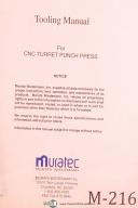 Muratec, Wiedemann, CNC, turret Punch Press, Tooling Manual Year (1994)