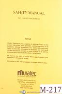 Muratec, Wiedemann, CNC, Turret Punch press Safety Manual Year (1994)