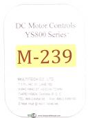 Multitech YS800 Series, DC Motor Controls, Operation & Parts List Manual