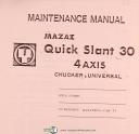 Mazak Slant Turn 30, 4 Axis, Chucker & Univ Turning Center, Maintnenance Manual