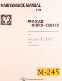 Mazak Micro-Center V-5, Maintenance Manual Year (1979)