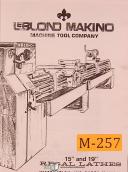 LeBlond 15" & 19", Lathes, 3940, Instructions and Parts Manual 1984
