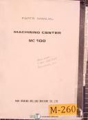 Makino MC100, 2M, Machine Center, Parts Manual