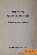 Mori Seiki MS Type Lathe, Explanatory Note Manual