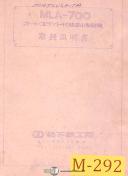 Matsushita MLA-700, Milling Machine, Chinese Instructions and Parts Manual