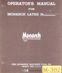Monarch Z Magna-Matic Lathe, Operations and Parts Manual 1945
