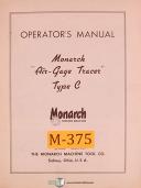Monarch Type C, Air Gage Tracer Manual 1956