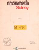 Monarch Sidney 61, 4959-AT, 13 16 20", Lathe Operations Manual 1975