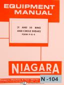 Niagara 31 & 33, Ring & Circle Shears, Instructions and Parts List Manual 1989