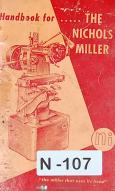 Nichols Miller, Milling Machine, User's Manual