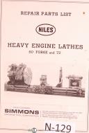 Niles Simmons 60" & 72" Forge Engine Lathe Repair Parts Manual