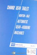 Norton Change Gear Tables Gear Hobbing Machine Reference Manual Year (1940)