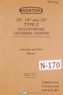 Norton 12", 14", 16" Type C Universal Grinder Instruction & Parts Manual