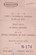 Norton 14", 16", 18", Type C , Hi Swing Grinders Instruction & Parts Manual 1960