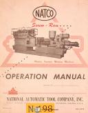 Natco 600, Plastic Injection Molding, Users Operations Maint & Parts Manual