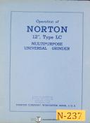 Norton 12" Type C, Universal grinder, Quick Operations Manual 1941