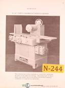 Norton 8" x 24 S-3, Surface Grinder, Instructions and 1352-1 Parts Manual 1960