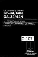 Okuma CNC System Operaiton Maint Parts GP GA Series Cylindrical Grinder Manual
