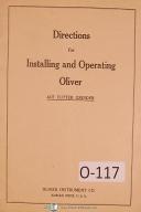 Oliver ACE Universal Tool & Cujtter Grinder Instruction for Operation Manual