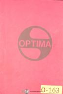 Optima Optical Tool Room Grinding Machine, Operations and Parts Manual
