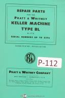 Pratt & Whitney Keller Type BL, Milling Machine Parts & Assembly Drawings Manual