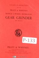 Pratt Whitney 10" 2-Wheel Gear Grinder Repair Parts Manual Year (1946)