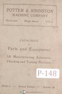 Potter & Johnston 5A Model 2 Chucking Turning Machine Parts & Equipment Manual