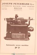 Petermann P7 Screw Machine Vintage Operations Handbook Manual