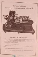 Pratt Whitney, P&J Automatic Turret Lathes Production Tooling Manual Year (1949)