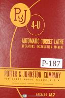 Potter & Johnston 4U Automatic Turret Lathe Operators Instruction Manual 1956