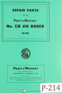 Pratt & Whitney No. 1 1/2B Jog Borer, M-1628 Repair Parts Lists Manual Year 1955