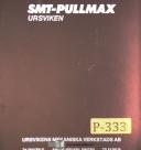 Pullmax Ursviken EKP UP 3506, Press Brake, Instructions & Parts Manual 1978