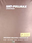 Pullmax EKP-M, 70 Edging Press, Operations and Maintenance Manual 1981