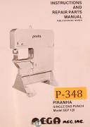 Piranha SEP 120, Ironworker Instructions and Parts Manual