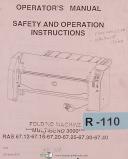 Ras Multibend 3000, Folding Machine, Operations Service Maintenance Manual 1994