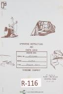 Ransome CPRS Power Roll Operating Instructions & Parts List Manual Year (1969)