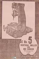 Reed Prentice #5 Jig Borer Vertical Milling Machine Assembly & Parts Manual 1937