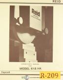 Reid 618HA, Surface Grinder, Operations and Maintenance Manual 1982