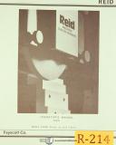 Reid 618HR, Surface Grinder, Instructions and Parts Manual